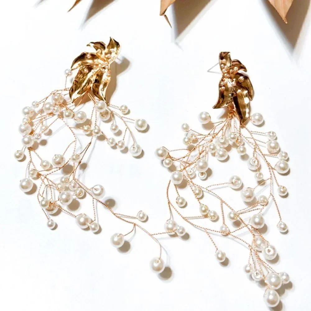 Flower statement earrings N380 - Picture 2 of 4